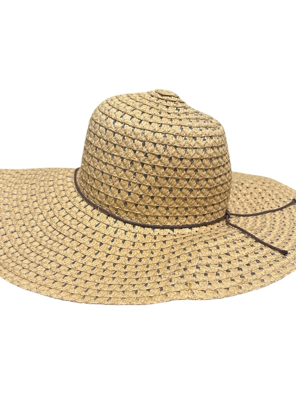 Floppy 5” Wide Brim Straw Sun Hat Coastal Grandma Beach Vacation Boho - Picture 2 of 8